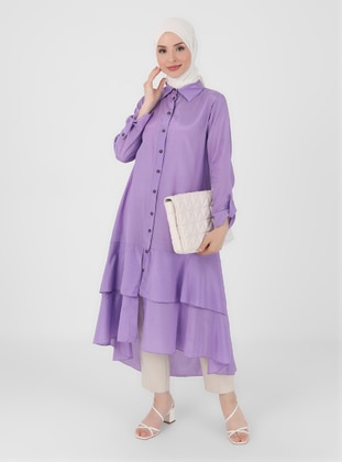Lilac - Point Collar - Unlined - Modest Dress - Meryem Acar