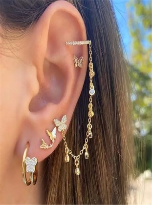 Gold - Earring - Pelin Aksesuar