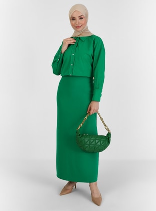 Plain Skirt Green