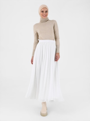Ecru - Fully Lined - Skirt - Refka