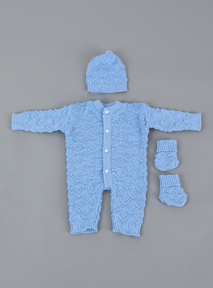 Blue , Beret Knitwear Baby Boy Overalls
