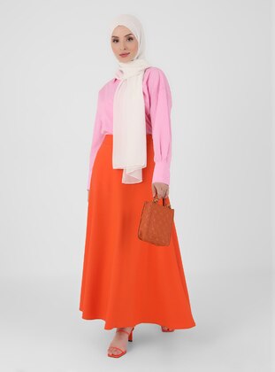Orange - Unlined - Skirt - ONX10