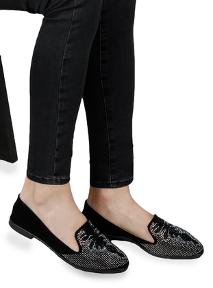 Casual Stone Flat Shoes Shoes Black