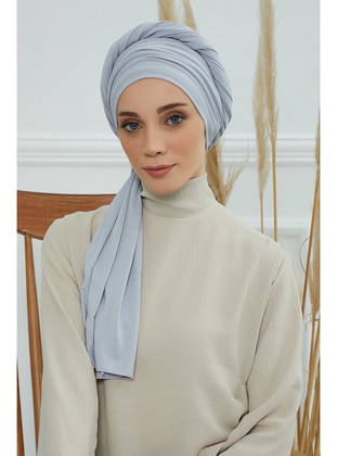 Shirred Combed Cotton Cotton With Undercap Shawl,Gray,Bt 1