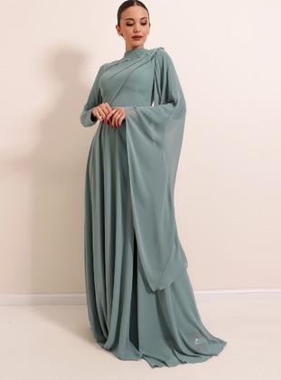 Mint - Fully Lined - Modest Evening Dress - By Saygı