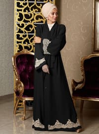 Skirt And Sleeves Dordene Lace Abaya Black