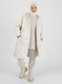 Beige - Fully Lined - Puffer Jackets
