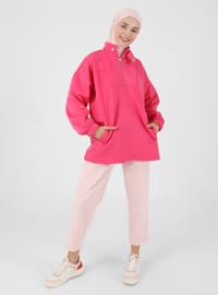 Scuba Zipper Sweatshirt Pink