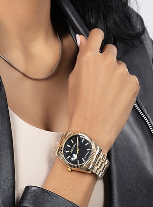 Gold - Black - Watches - Polo55