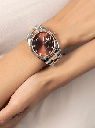 Silver tone - Brown - Watches - Polo55