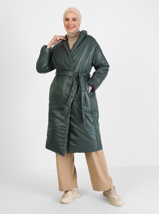 Emerald - Fully Lined - Double-Breasted - Puffer Jackets - Refka