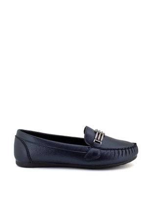 Navy Blue - Flat - Flat Shoes - Ayakkabı Fuarı