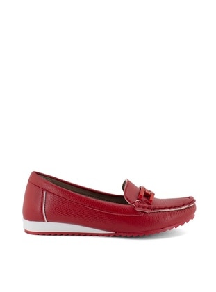Red - Flat - Flat Shoes - Ayakkabı Fuarı