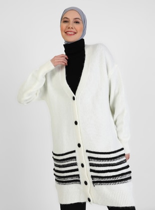 Refka White Knit Cardigan