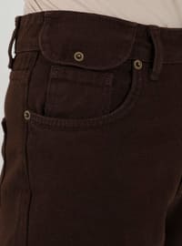 Natural Fabric Denim Pants Dark Brown