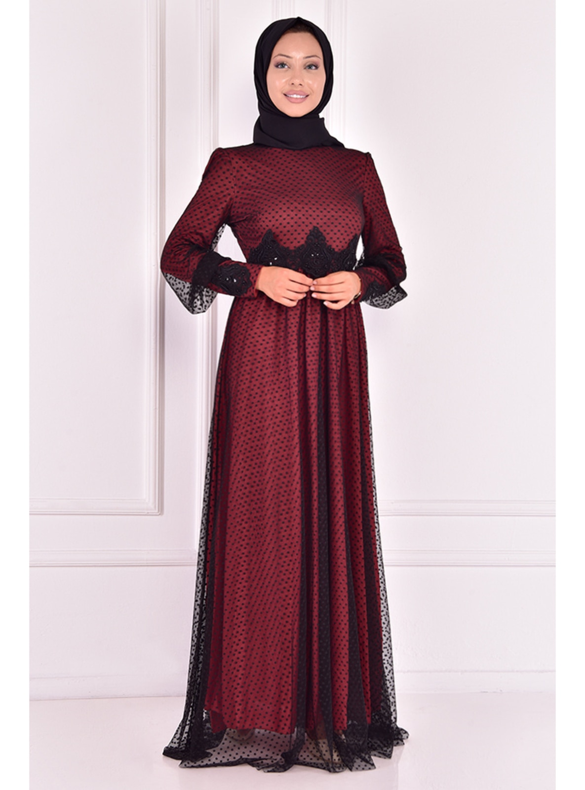 Maroon - Modest Evening Dress