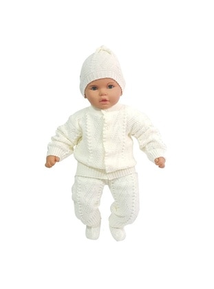 Cream-Beige 4 Piece Knitwear Baby Set