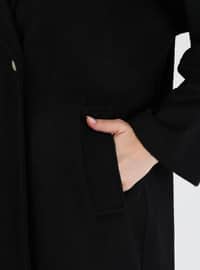Oversized Button Down Coat Black