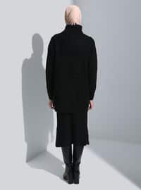 Black - Unlined - Polo neck - Knit Suits