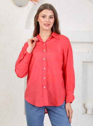 Coral - Point Collar - Blouses - EVS WOMAN