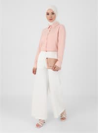 Wide Leg Trousers With Pockets Ecru
