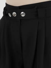 Belt Detailed Pants Black