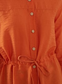 Waist Tie Shirt Tunic Orange