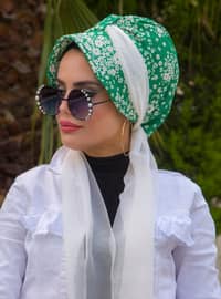 Green - Printed - Instant Scarf
