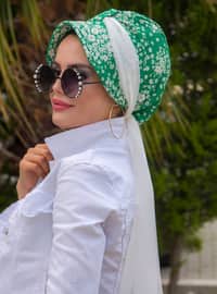 أخضر - منمق - حجابات جاهزة