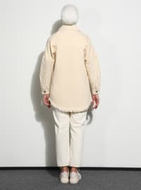 Cream - Unlined - Point Collar - Jacket