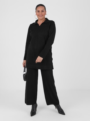 Alia Black Plus Size Knit Co-ords