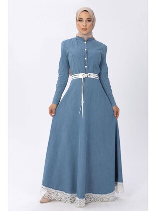 Light Blue - Modest Dress - MISSVALLE
