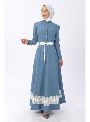 Light Blue - Modest Dress - MISSVALLE