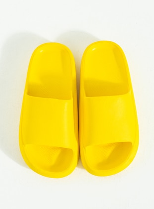 Yellow - Sandal - Slippers - Pembe Potin