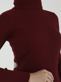 Rollkragenpullover Bordeauxrot