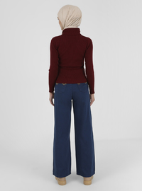 Rollkragenpullover Bordeauxrot