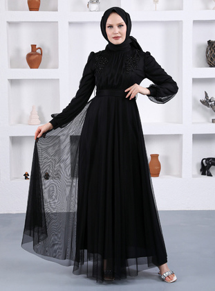 Black - Fully Lined - Modest Evening Dress - Sew&Design