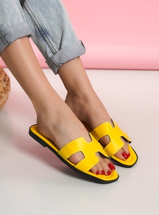 Yellow - Yellow - Sandal - Slippers - Ayakkabı Havuzu