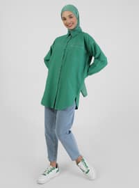 Oversized Poplin Shirt Green