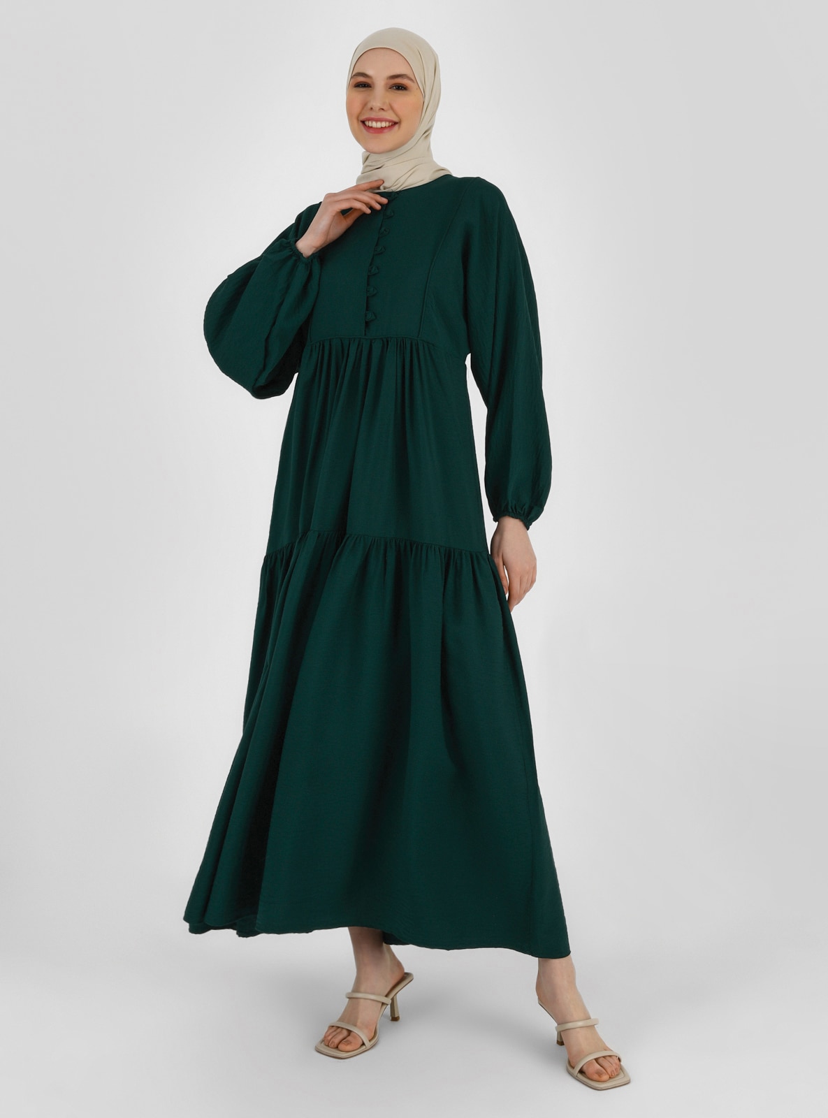 Brit Detailed Dress Emerald