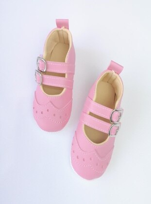 Pink - Faux Leather - Kids Trainers - MİNİPUFF BABY