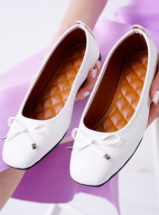 White - White - Flat - Flat Shoes - Ayakkabı Havuzu