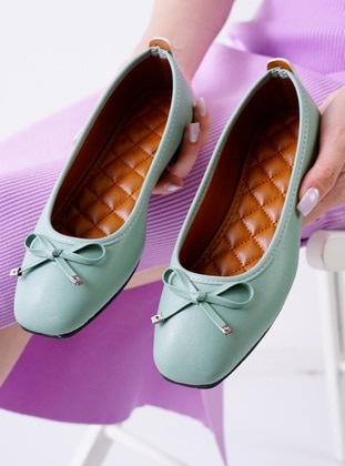 Mint Green - Mint Green - Flat - Flat Shoes - Ayakkabı Havuzu