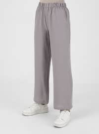 Belt Detailed Tunic & Pants Aerobin Set Gray