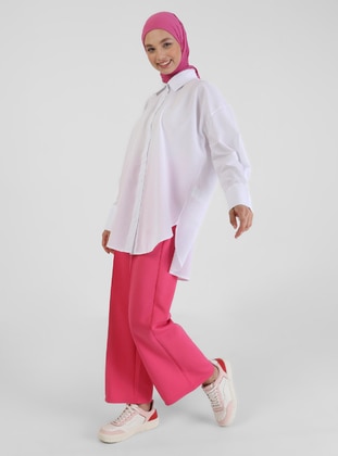 Relaxed Fit Poplin Tunic Off White