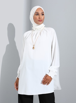 Gipe Detailed Necklace Tunic Off White