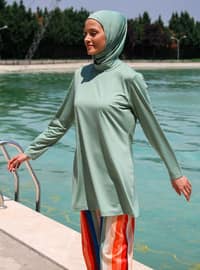 Full Covered Hijab Swimsuit Khaki