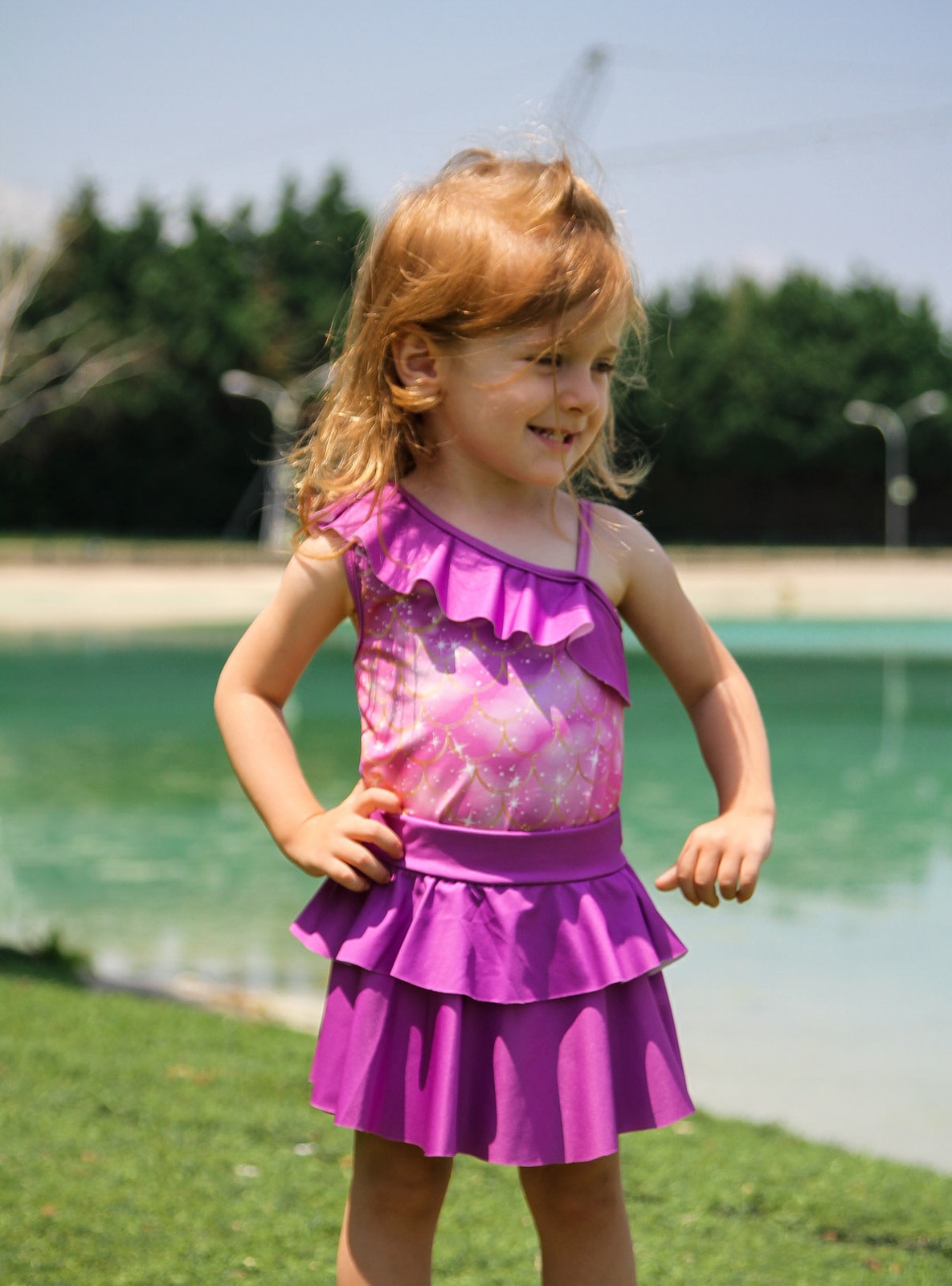 Girl's Swimsuit Purple