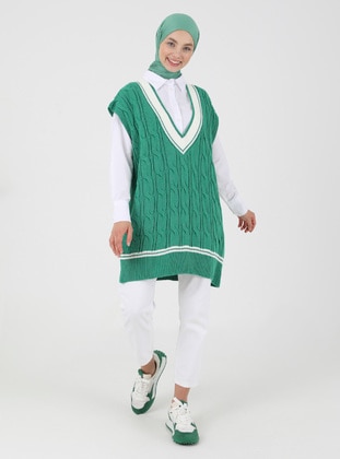 Unlined - Green - Knit Sweater - Benin