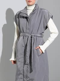 Gray - - Fully Lined - Polo neck - Vest
